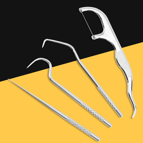 Toothpicks Pocket Set, Dental Floss Picks Kit Reusable, Stainless Steel Teeth Cleaning Tools, Flossers for Adults, Tooth Picker Oral Hygiene Trave...