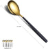 Teaspoons 6 Pieces Black And Gold Plating Coffee Spoons, Homquen 6.3" Modern Design Stainless Steel Tea Spoons Set, Small Spoon Silver Dishwasher ...