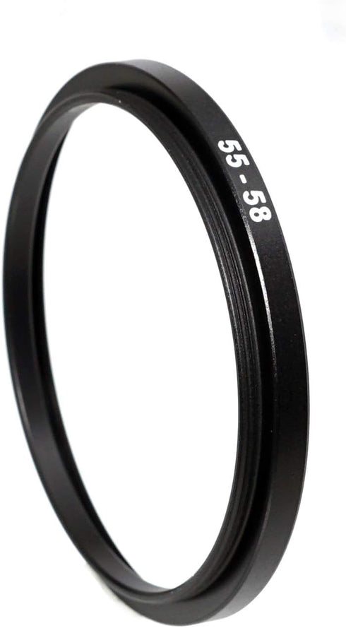 (2 Pcs) 55-58MM Step-Up Ring Adapter, 55mm to 58mm Step Up Filter Ring, 55mm Male 58mm Female Stepping Up Ring for DSLR Camera Lens and ND UV CPL ...