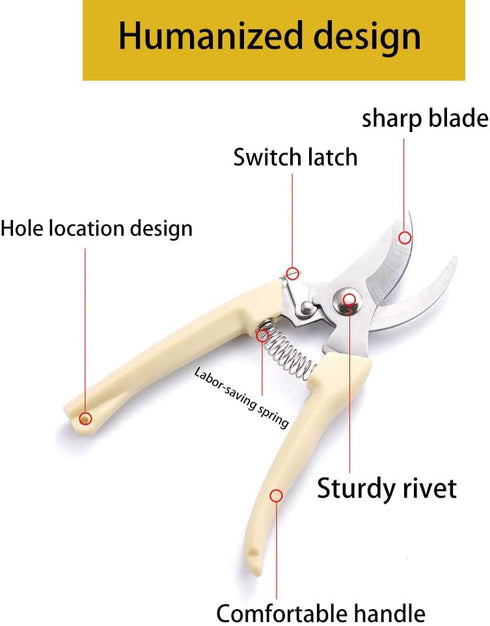 2 Pcs Garden Shears, Pruning Scissors Gardening Pruner Cutters Plant Cutting Scissors Trimmers Secateurs for Gardening Shears, Garden Scissors Hea...