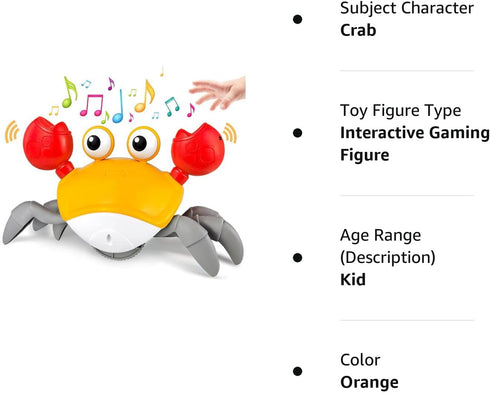 Baby Toys Crawling Crab Tummy Time Toy, Dancing Moving Walking Escape Cute Crab Learning Crawl Boy/Girl Gift, Interactive Development Sensory Toy ...