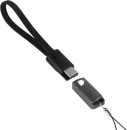 BoxWave Cable Compatible with NUU Mobile G3 - USB Type-C Keychain Charger, Key Ring USB Type-C to Type-A 8 in USB Cable - Jet Black...
