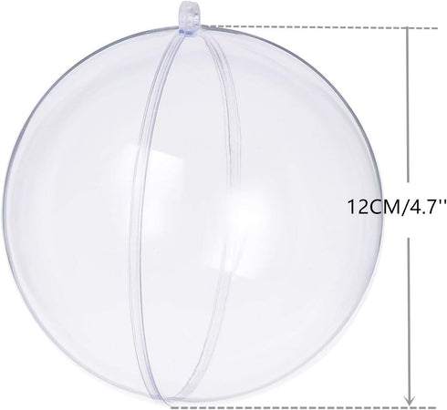 Clear Plastic Fillable Ornaments Ball, DIY Ornaments for Christmas, Wedding, Party, Home Decor (120mm/5pcs)...
