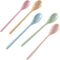 5Pcs Melamine Long Handle Mixing Spoon 7.2 Inch, Coffee Spoons Colorful Plastic Latte Machiatto, Tall Iced Tea, Ice Cream Sundae, Cocktail, Hot Ch...