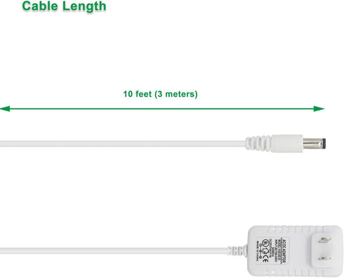 10 FT Power Cord for Graco Simple Sway/Duetsoothe/Dreamglider/Duoglider Baby Swing, 5V Power Adapter Charger...