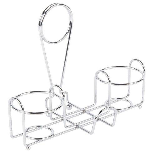 G.E.T. 4-22735 Chrome Metal Two Compartment Condiment Caddy Metal Table Caddies Collection...