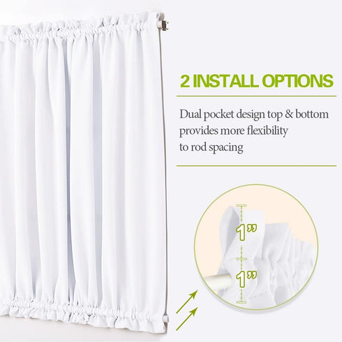 PONY DANCE Small Window Curtains - Window Shades Room Darkening Drapery Light Filter Drapes for French Door Glass Including Bonus Tieback, 25 by 4...
