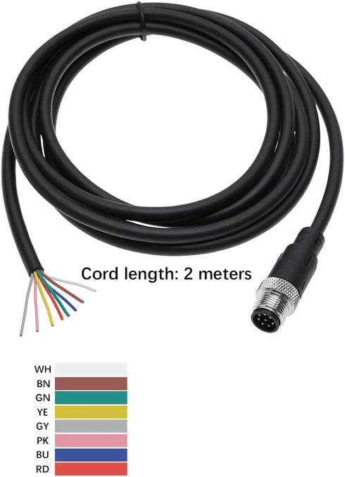 8 Pin M12 Sensor Connector Straight Aviation Cable Male to Male Aviation Socket Waterproof Electrical Cable for Industrial Automation Control...