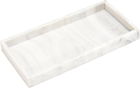 Bathroom Tray, 7.9" Silicone Vanity Tray for Counter, Kitchen Sink Soap Tray, Dish Holder Dispenser Countertop Toilet Tank Desk Organizer (Marble)...