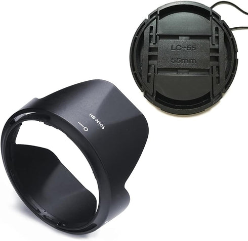 HB-N106 Lens Hood & 55mm Lens Cap Compatible for Nikon D5600 D5500 D3500 D3400 Camera kit AF-P DX 18-55mm f/3.5-5.6G VR Lens (1+1 Pack)......