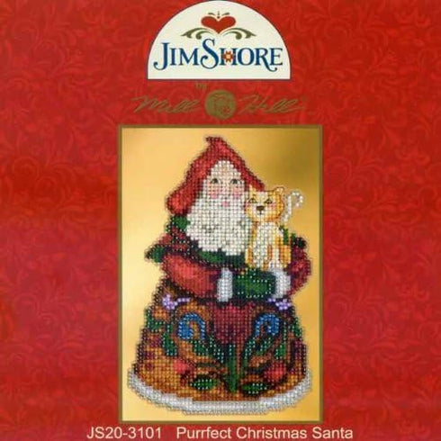 Purrfect Christmas Santa Beaded Counted Cross Stitch Kit 2013 Mill Hill Jim Shore JS203101...