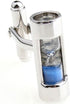 Sand Timer Hourglass Blue Steampunk Sandtimer Pair Cufflinks in Presentation Gift Box & Polishing Cloth...