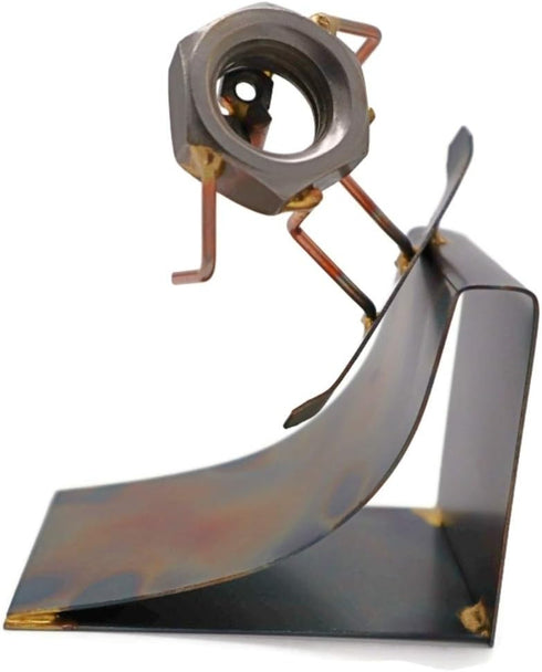 Snowboard Nut Collectible Handmade Metal Art Figurine, Desk Accessories, Trophy, Boss Gift, Home Office Décor, Collectible Figures...