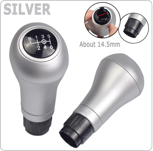 Gear Shift Knob Head Gear Cover Shift Lever Stick for Ben-z W203 S203 CL203 W209 W204 C204 C63 C300 C250 W207 A207 W212 (Silver, R is on top)...