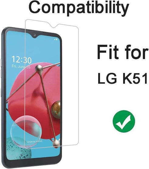Tempered Glass Screen Protector Designed for LG K51, 9H Hardness High Definition Anti Scratch Bubble Free?2 Pack?...
