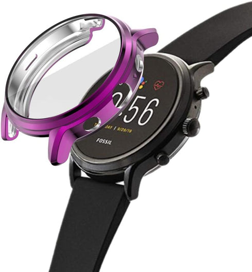 Screen Protector Case Compatible for Fossil Gen 5 Carlyle Soft TPU Full Cover Scratched Resistant for Fossil Gen 5 Carlyle Smartwatch (Purple)...