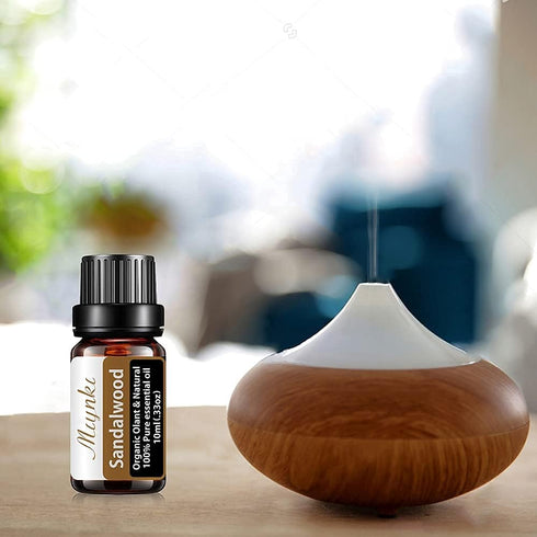 Sandalwood Essential Oil for Diffuser for Home Office Bedroom Bathroom Study Living Yoga Spa Large Room Outdoors-10ml...