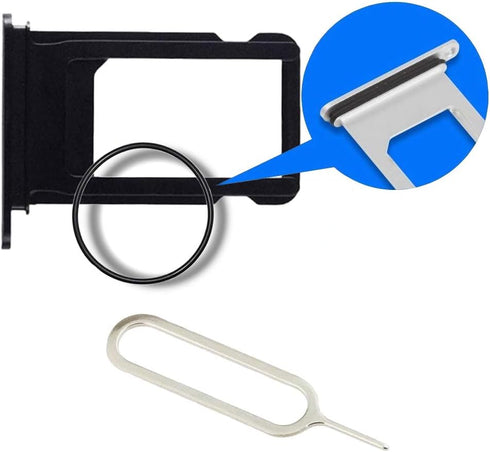 MMOBIEL SIM Card Slot Tray Holder Replacement Compatible with iPhone 11 2019 - Incl. Rubber Gasket and Sim Pin - Black......