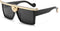 Dollger Square Oversized Sunglasses Flat Top Thick Plastic Super Dark Gangster Luxury Shades 57mm...