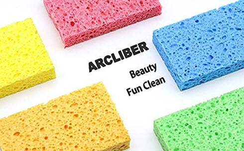 ARCLIBER Kitchen Sponge,Heavy Duty Color Cellulose Sponge,Clean Tough Messes Without Scratching (12 Pack)...