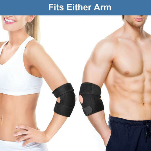 Elbow Support Adjustable Neoprene Elbow Brace with Dual-Spring Stabiliser, Elbow Strap for Golfers Elbow, Tennis Elbow, Arthritis, Sports Injury P...