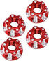 VGEBY 4pcs RC Hex Nuts, M4 Carving Hexagonal Nuts Aluminum Alloy RC Wheel Nuts Fit for D3 D4 1/10 RC Car(Red) Rc Hex Nut for Traxxas 1/10 17Mm Hex...