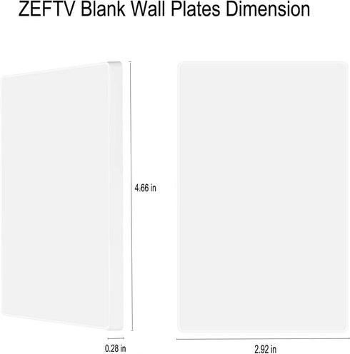 Screwless Blank Wall Plates 1-Gang Blank Switch Outlet Electrical Cover Pate Unbreakable Thermoplastic Faceplate for Decorative Receptacle Outlet ...