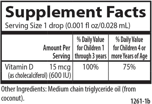 Carlson - Kid's Super Daily D3, Kids Vitamin D Drops, 600 IU (15 mcg) per Drop, Vegetarian, Liquid Vitamin D Drops for Kids, Unflavored, 90 Drops ...