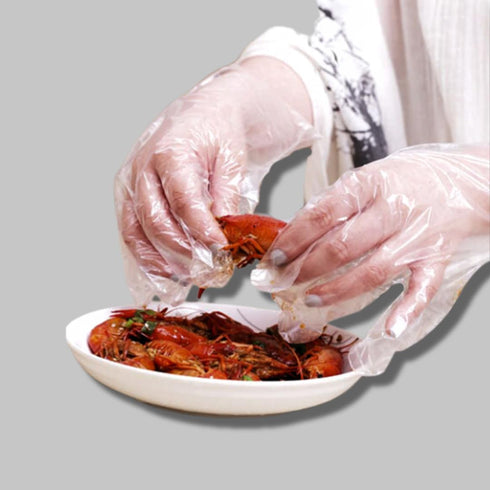 GENDA 500pcs Plastic Gloves Disposable Latex and Powder Free Food Gloves Disposable Perfect for Food Prep in Kitchen for Cooking Service, Cleaning...