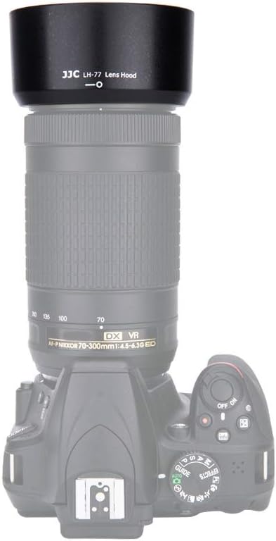 JJC HB-77 Reversible Dedicated Lens Hood Shade for Nikon AF-P DX Nikkor 70-300mm f/4.5-6.3G ED VR,Nikon AF-P DX Nikkor 70-300mm f/4.5-6.3G ED Lens...