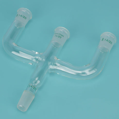 4-Way Claisen Distillation Adapter with 14/20 Joint...