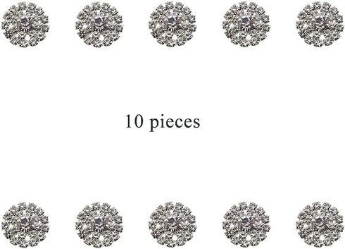Hahiyo Crystal Rhinestone Flower Buttons Clear Glass 19mm Flatback Bling Reflective Sparkly Big Enough Hole Thread Clean Remove for DIY Jewelry Se...
