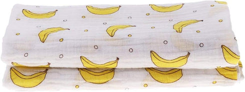 Muslin Swaddle Square Blankets Baby Receiving Blanket Wrap Swaddle Towel for Girl Shower Gift - Banana...