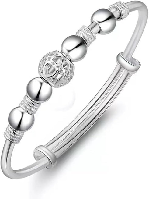 Sterling Silver Bangle Bracelets for Women, Mother's Day Gift 925 silver Cuff Bracelet Adjustable Jewelry Fashion Simple Open Bangles Cuff Jewelry...