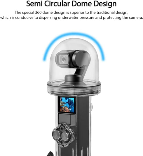 Mugast Camera Waterproof Case, Double Connector Drop Resistant Diving Cover 60M Waterproof Shell Case for Osmo Pocket......