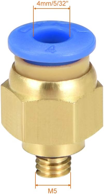 uxcell Straight Pneumatic Push to Quick Connect Fittings M5 Male x 4mm Tube OD 10pcs...