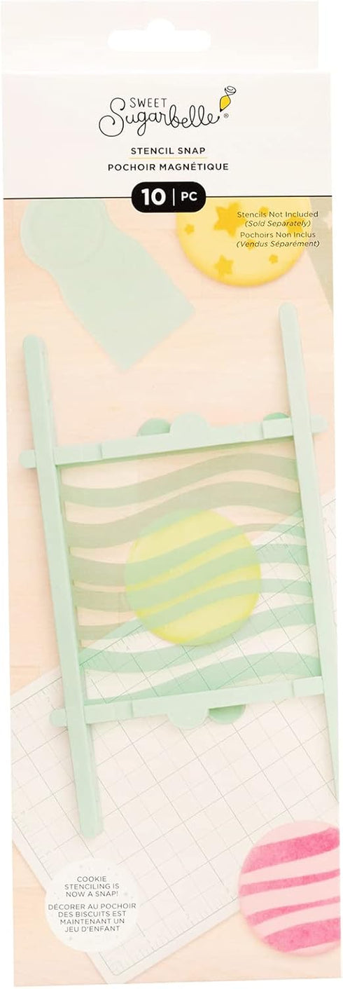 Sweet Sugarbelle Stencil Snap Holds Stencils from 3x3 to 5x9 Inches, includes Magnetic Frame, Silicone Mat, & Icing Spreader, Baking, Cooking, Coo...