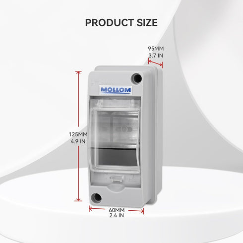 2 Way Circuit Breaker MCB Distribution Protection Box with DIN Rail, IP65 Waterproof,for Indoor and Outdoor...