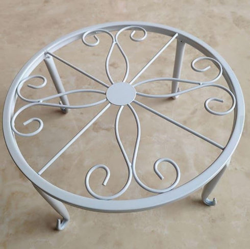 1 Pack Metal potted plant stand, rust-proof iron flower pot stand, heavy duty pot stand for indoor patio(White)...