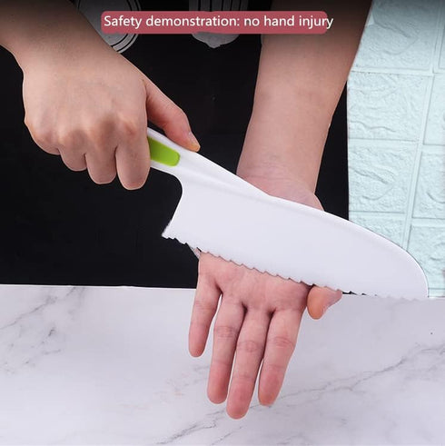 6 Pieces Kids Knife Set, Kids Safe Cooking Knives, Nylon Kids Kitchen Knife ? Crinkle Cutter, Serrated Edges Plastic Toddler Knife Kids Knives ? Y...