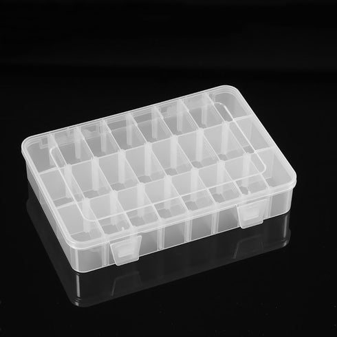 Kalolary 24 Girds Clear Plastic Organizer Container Jewelry Storage Box with Adjustable Divider Removable Grid Compartment for Beads Earring Conta...