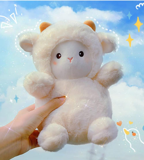 Little Sheep Plushie Lamb Stuffed Animal Plush Toy Birthday Gift for Kids 10inch (White)...