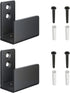 SMARTSTANDARD 2 Pack Adjustable U Shape Barn Door Floor Guides, Wall Mounted Flexible Flush Bottom Guide, Sturdy Steel Material, Black...