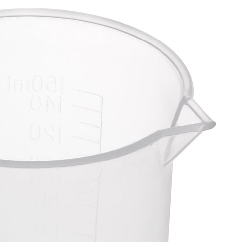 uxcell Measuring Cup 150ml PP Plastic Graduated Beaker Transparent for Lab Kitchen liquids 3pcs...