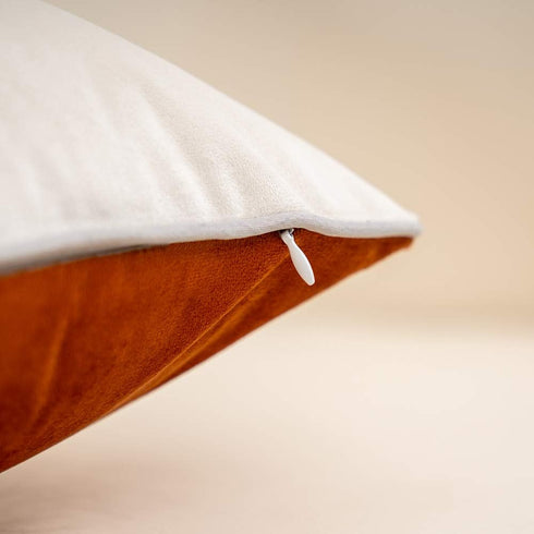 Yangest Burnt Orange Patchwork Velvet Throw Pillow Cover with Gold Striped Leather Cushion Case Modern Luxury Pillowcase for Sofa Couch Bedroom Li...