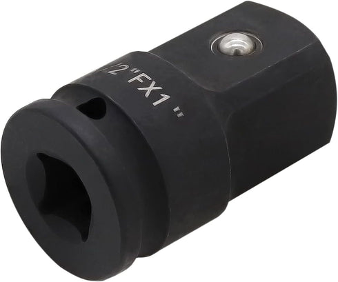 Impact Socket Adapter and Reducer 1/2 Inch Drive F to 1 Inch M, Chrome Molybdenum Steel Converter for Auto Construction...