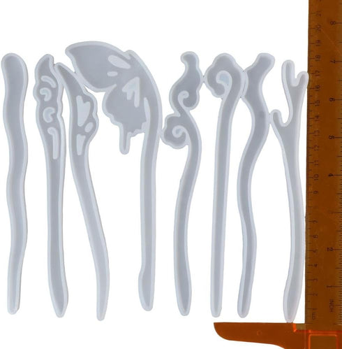 8Pcs Hair Stick Molds,Silicone Hairpin Mould,Hair Stick Kit Resin Molds for Jewelry Crafts Making...