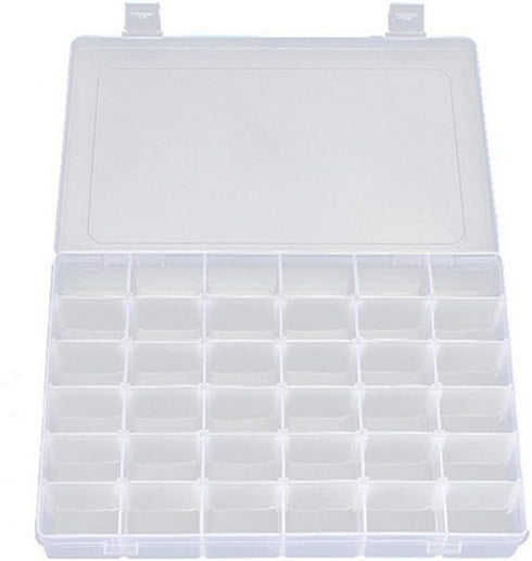 Adjustable 36 Compartment Slot Clear Plastic Storage Craft Box Organizer Container Case Tool for Jewellery Hair and Make Up Comestic Accessories...