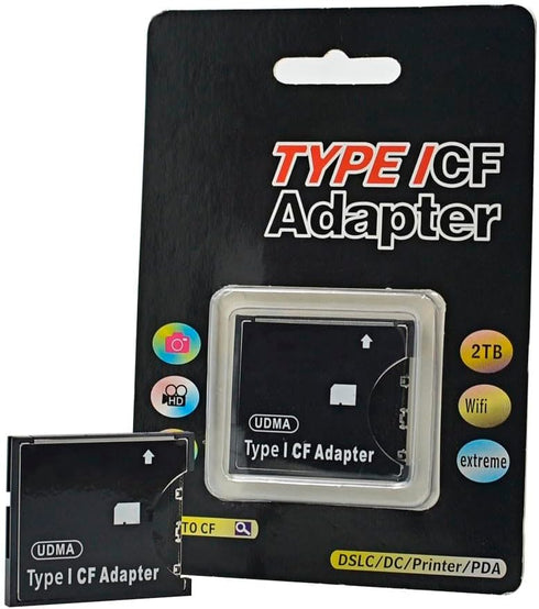 High Speed Secure Digital to CF Standard Compact Flash Type I Card Adapter Compatible with Digital Cameras...