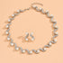 Pearl Bridal Necklace Earrings Set Sliver Rhinestone Necklaces Crystal Bride Choker Necklace Jewelry Set Pearl Accessories for Women...